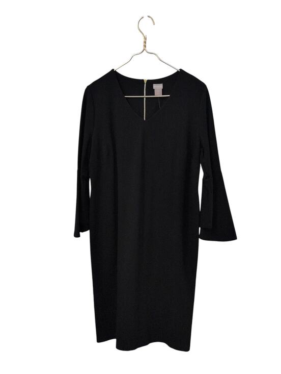Chico's Dresses & Skirts - Chico’s Black Ponte Sheath Dress Bell Sleeves Gold Zip Size 0.5 (SMALL) NWT